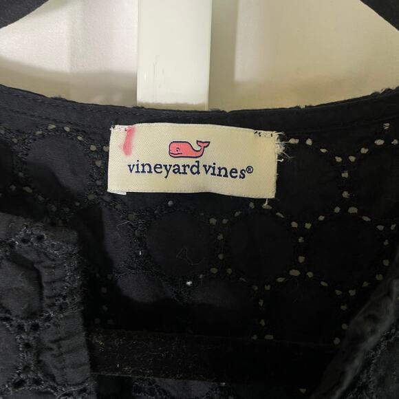 Vineyard Vines Eyelet Notch Neck Dress - Black - Picture 3 of 4